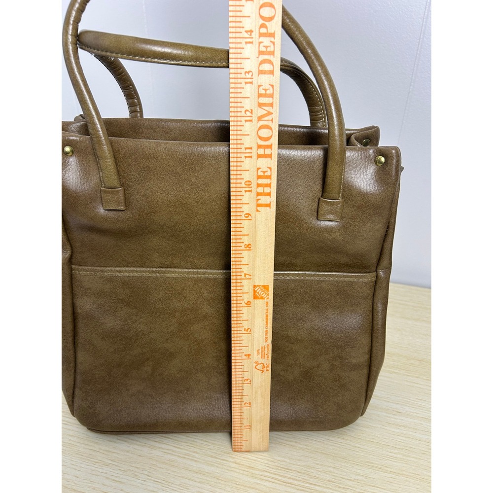 Dover Made in USA Brown Leather Tote Bag Purse mid century modern classic - Picture 3 of 9